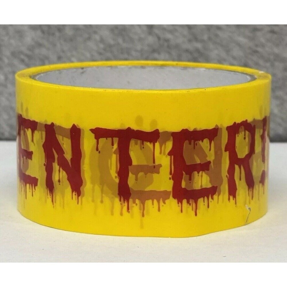 Lot of 2 Rolls‎ Halloween Bloody Do Not Enter Decor Yellow Caution Tape